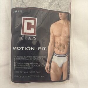 Chaps Motion Fit Men's Briefs w/ Stretch 2-Pack Small 28-30
